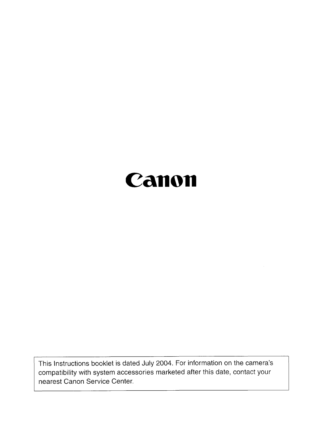 Canon SBOEX instruction manual Canon 