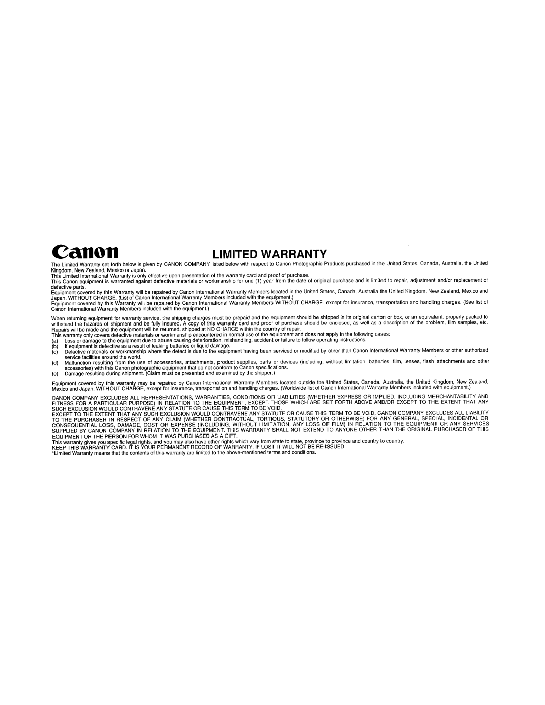 Canon SBOEX instruction manual Call0ll 