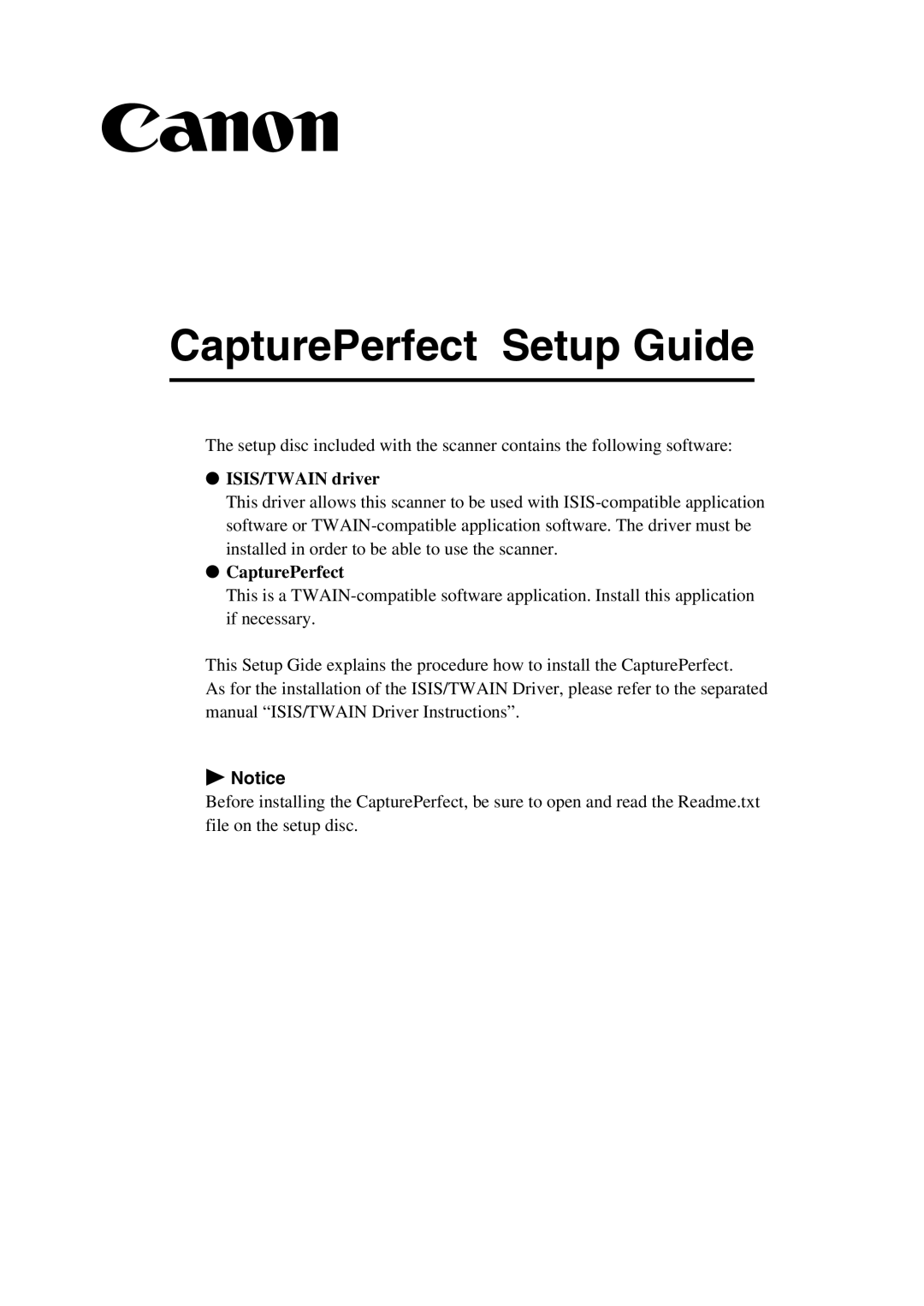 Canon Scanner setup guide CapturePerfect Setup Guide 