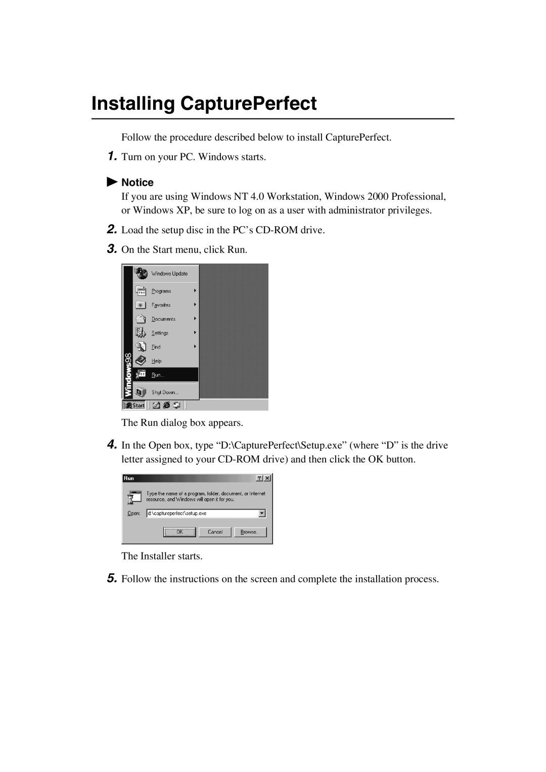 Canon Scanner setup guide Installing CapturePerfect 