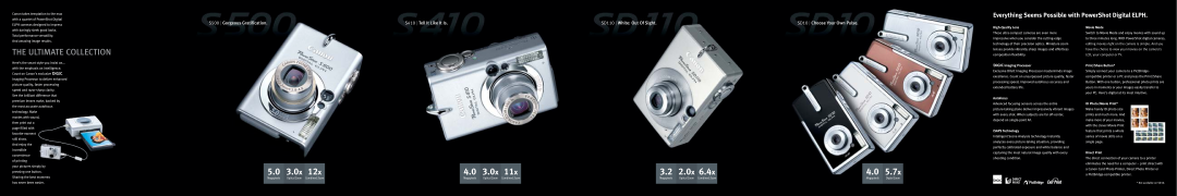 Canon SD10, SD110, S500, S410 manual 3.0x, 2.0x, 6.4x, 5.7x 