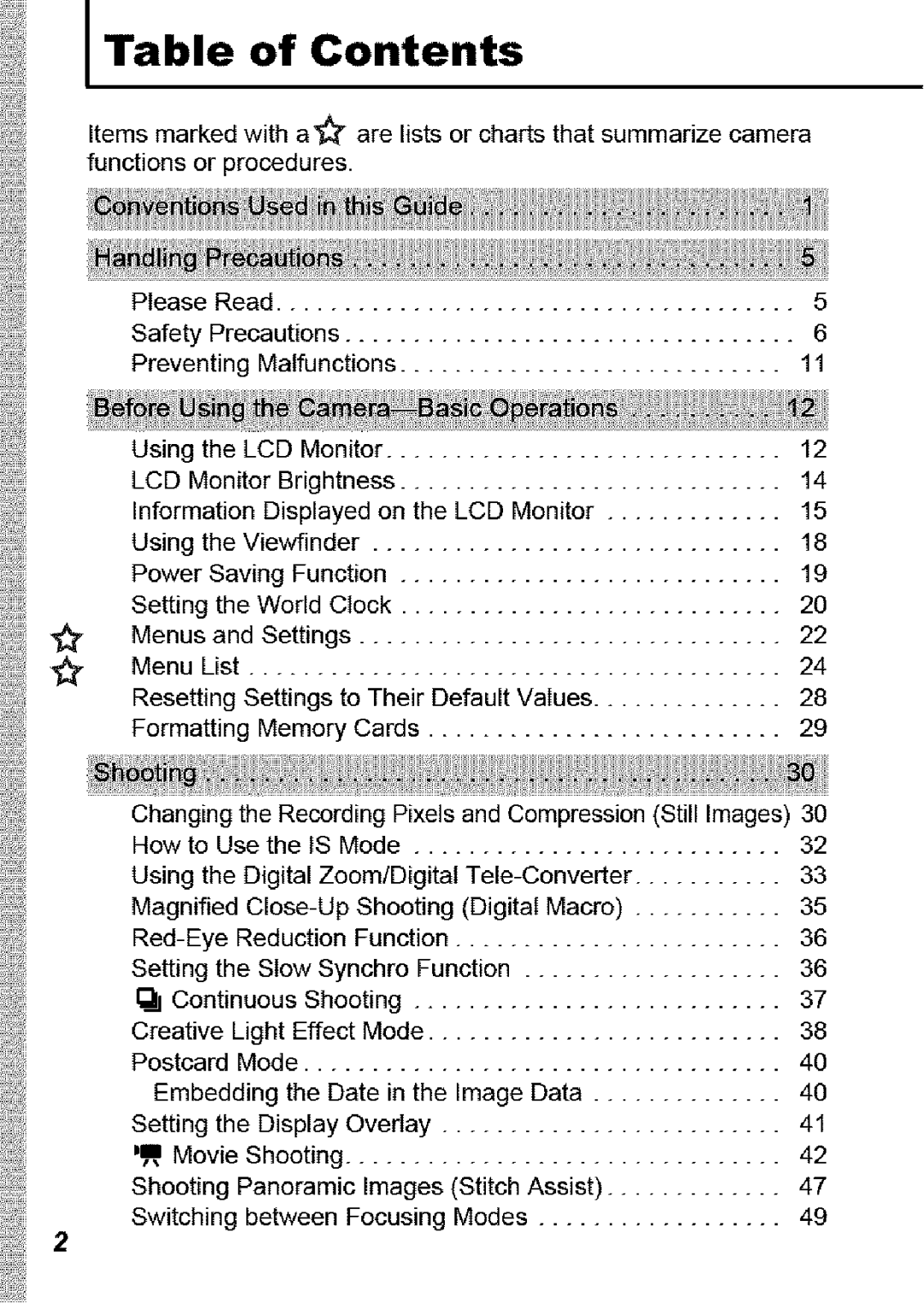 Canon SD850 IS manual Table of Contents 