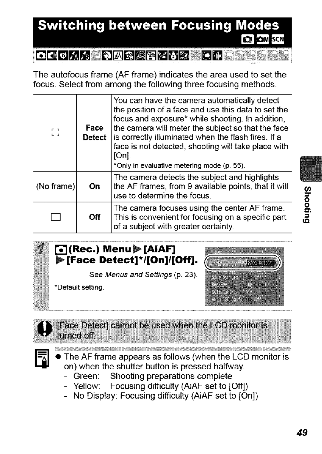 Canon SD850 IS manual MDm s Dm, Face Detect 