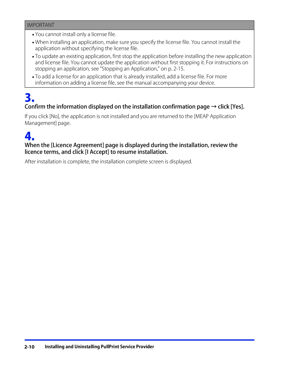 Canon SE-IE-1359-V2 manual 10Installing and Uninstalling PullPrint Service Provider 