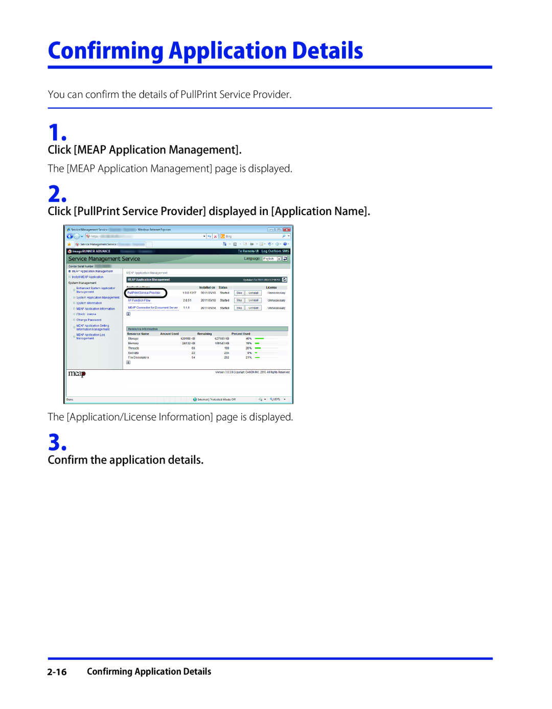 Canon SE-IE-1359-V2 manual Confirming Application Details, Confirm the application details 