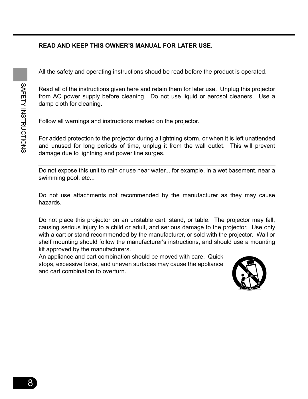 Canon SX20 manual Safety Instructions 