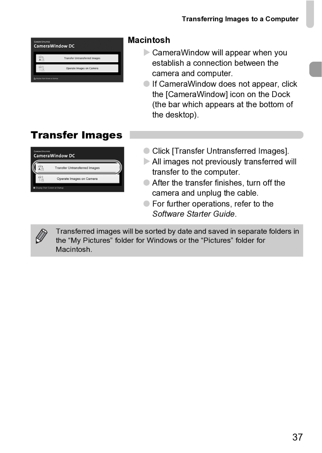 Canon Sx200 Is manual Transfer Images 