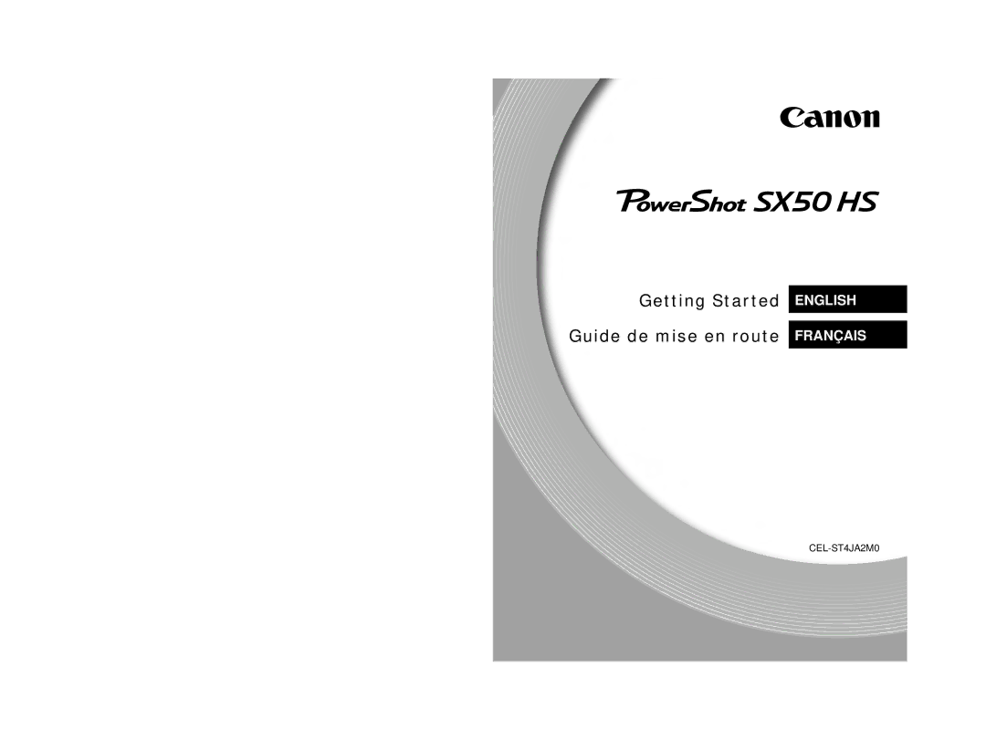 Canon PowerShot SX50 HS manual Getting Started English Guide de mise en route Français 