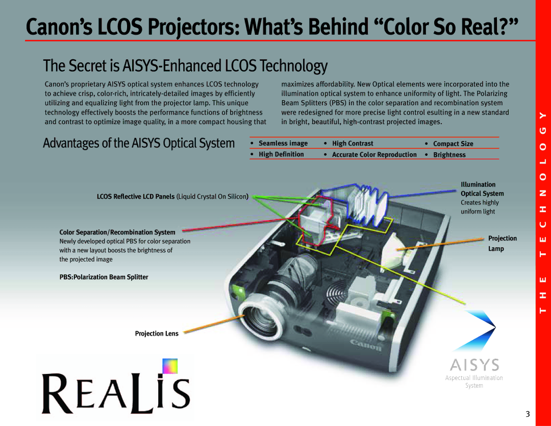 Canon SX6 manual Canon’s Lcos Projectors What’s Behind Color So Real? 