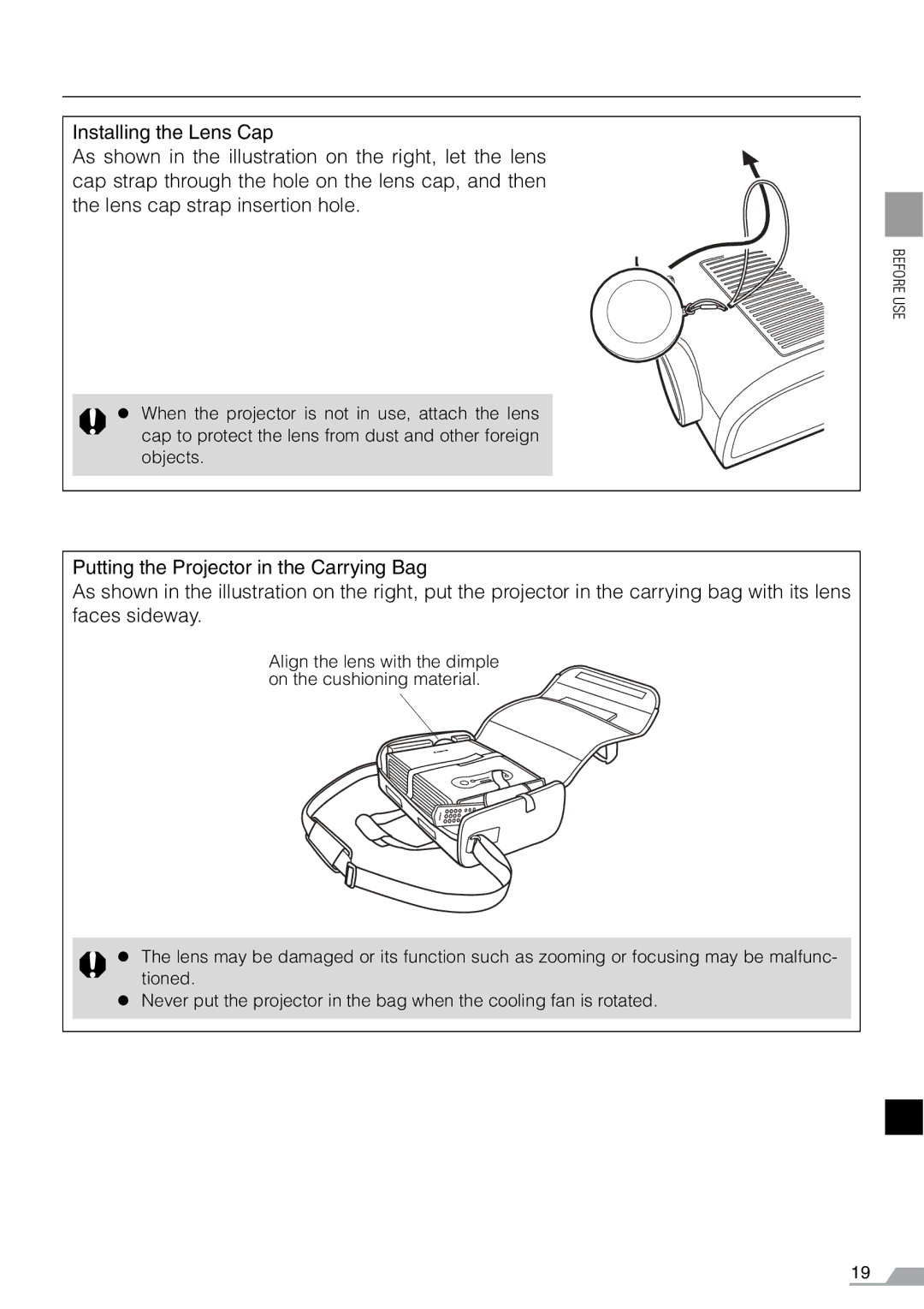 Canon X700, SX7 manual Before USE 