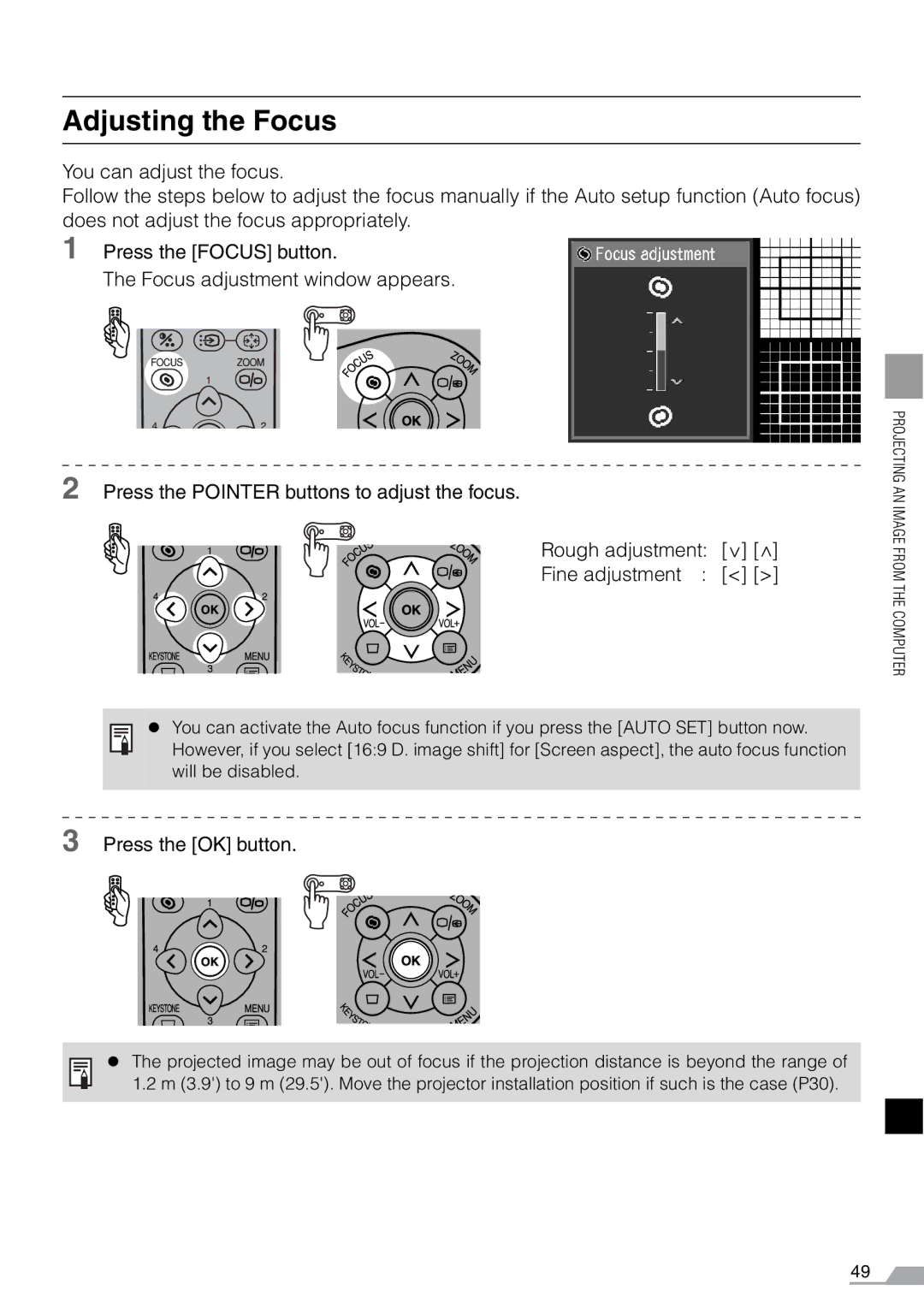 Canon X700, SX7 manual Adjusting the Focus 