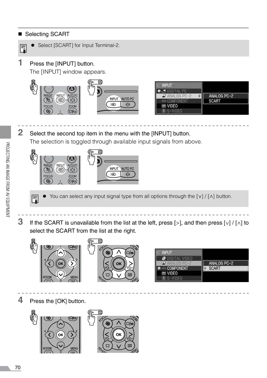 Canon SX7, X700 manual „ Selecting Scart 