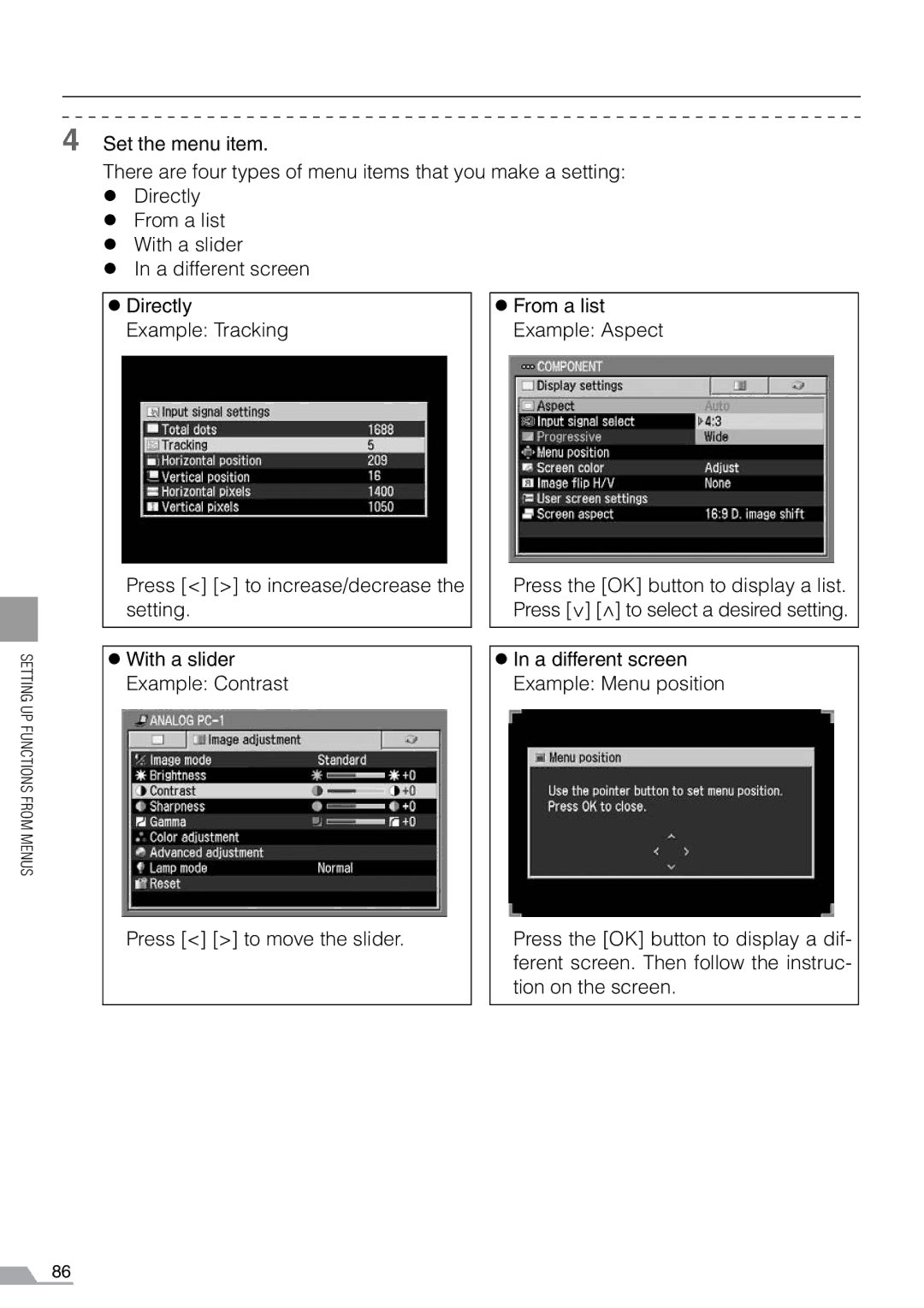 Canon SX7, X700 manual Press to select a desired setting 