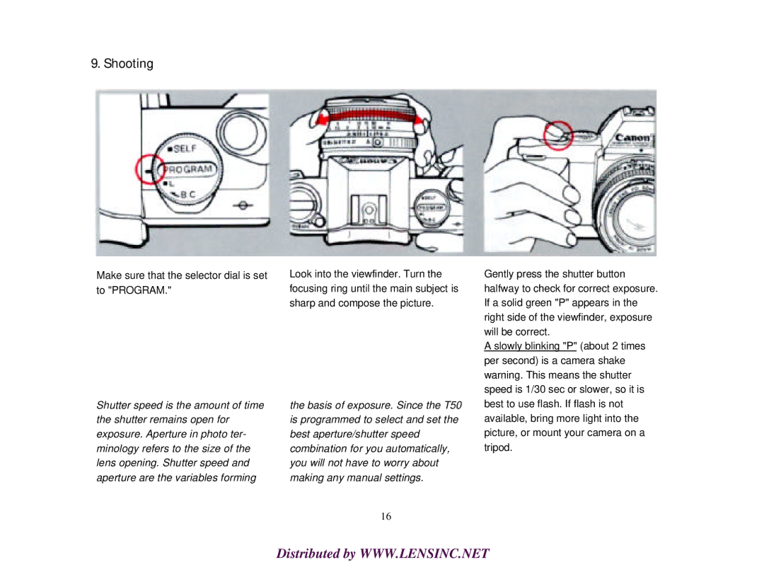 Canon T50 manual Shooting 