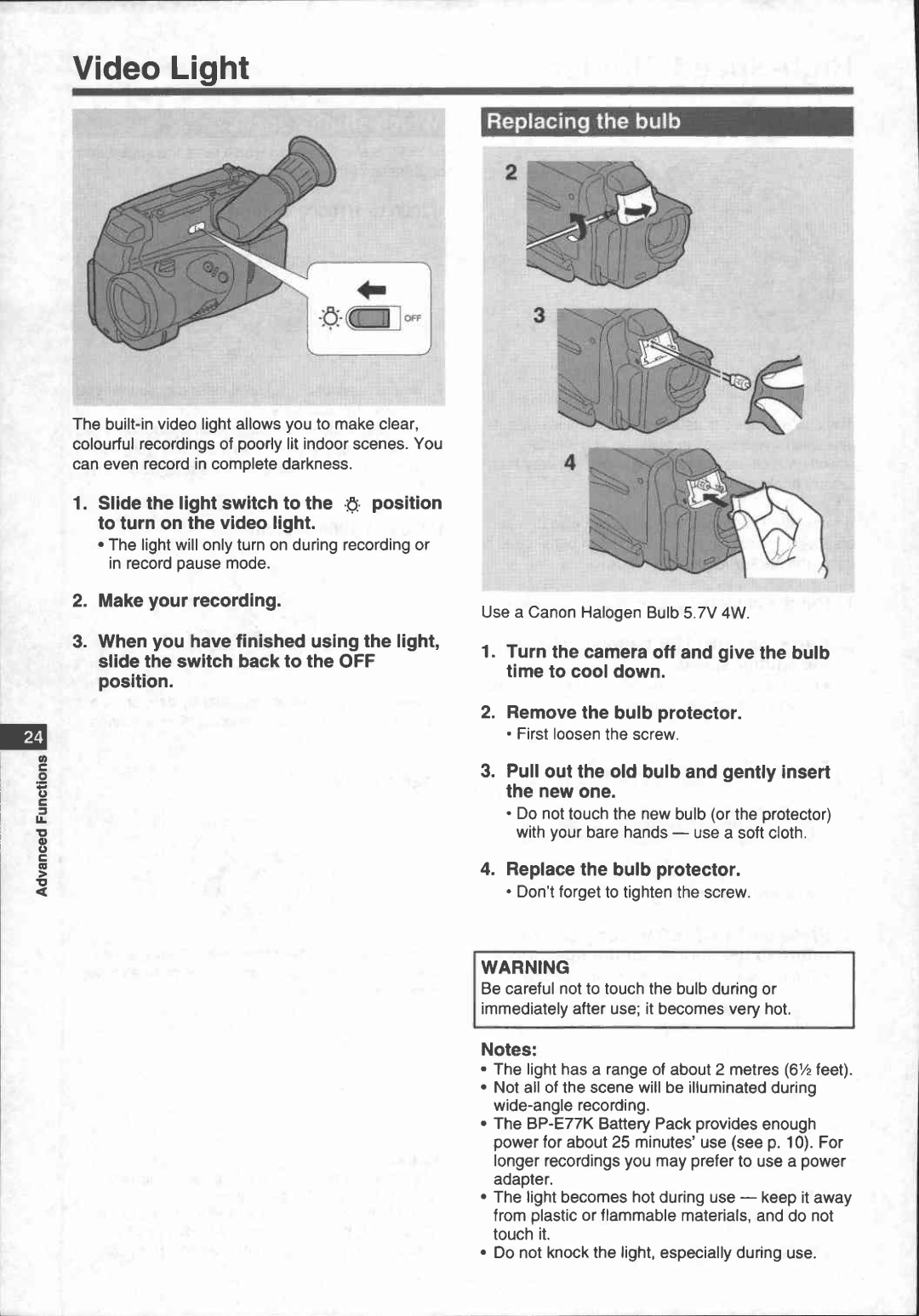 Canon UC 100 manual 