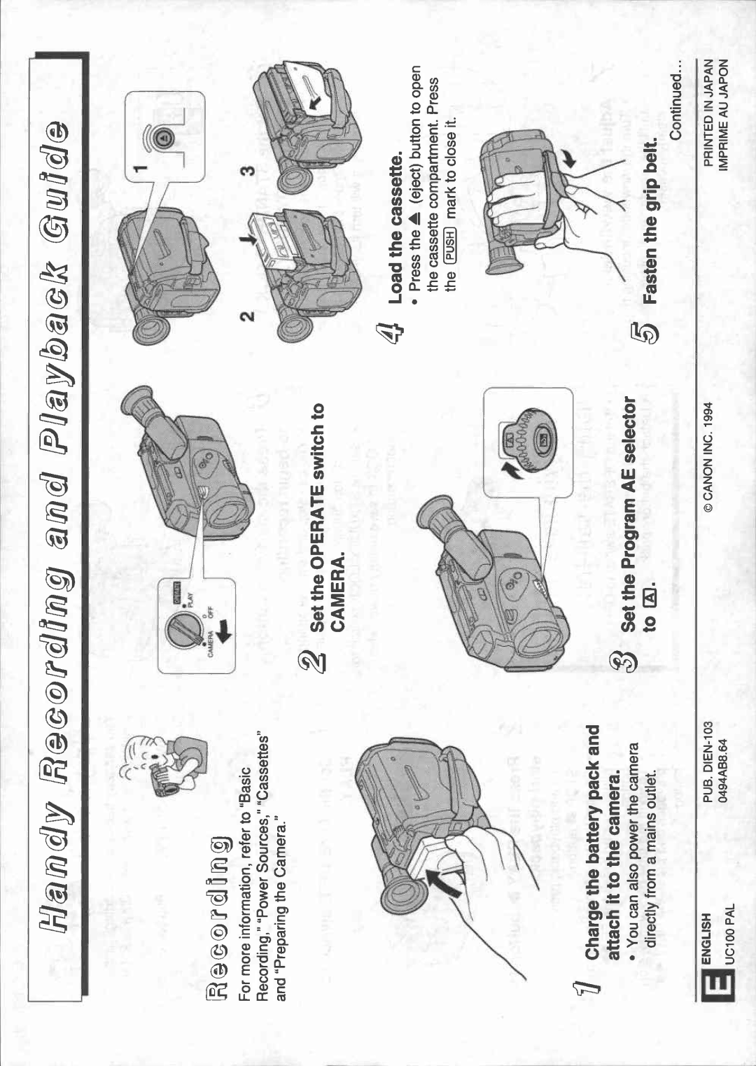 Canon UC 100 manual 