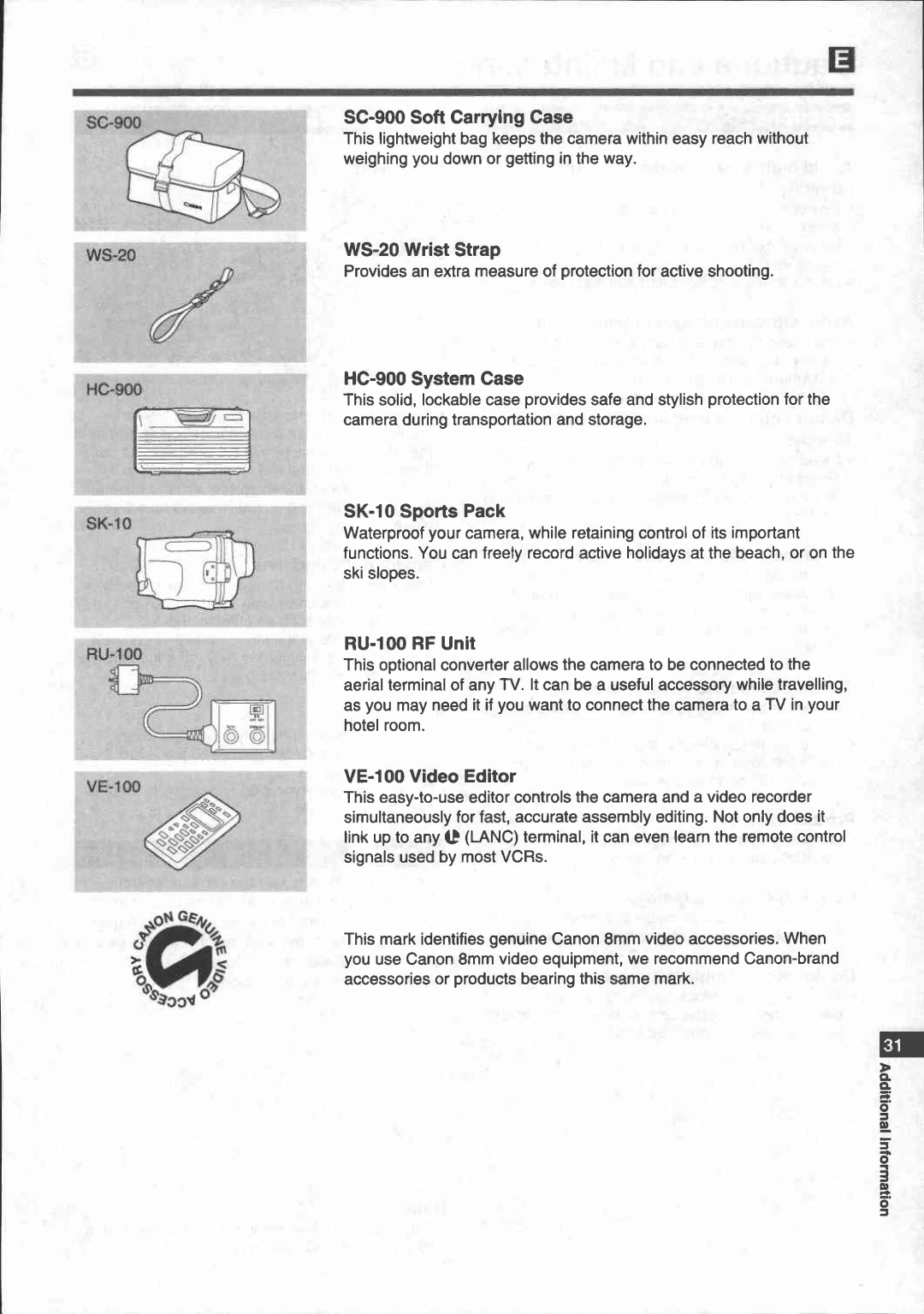 Canon UC 200 manual 