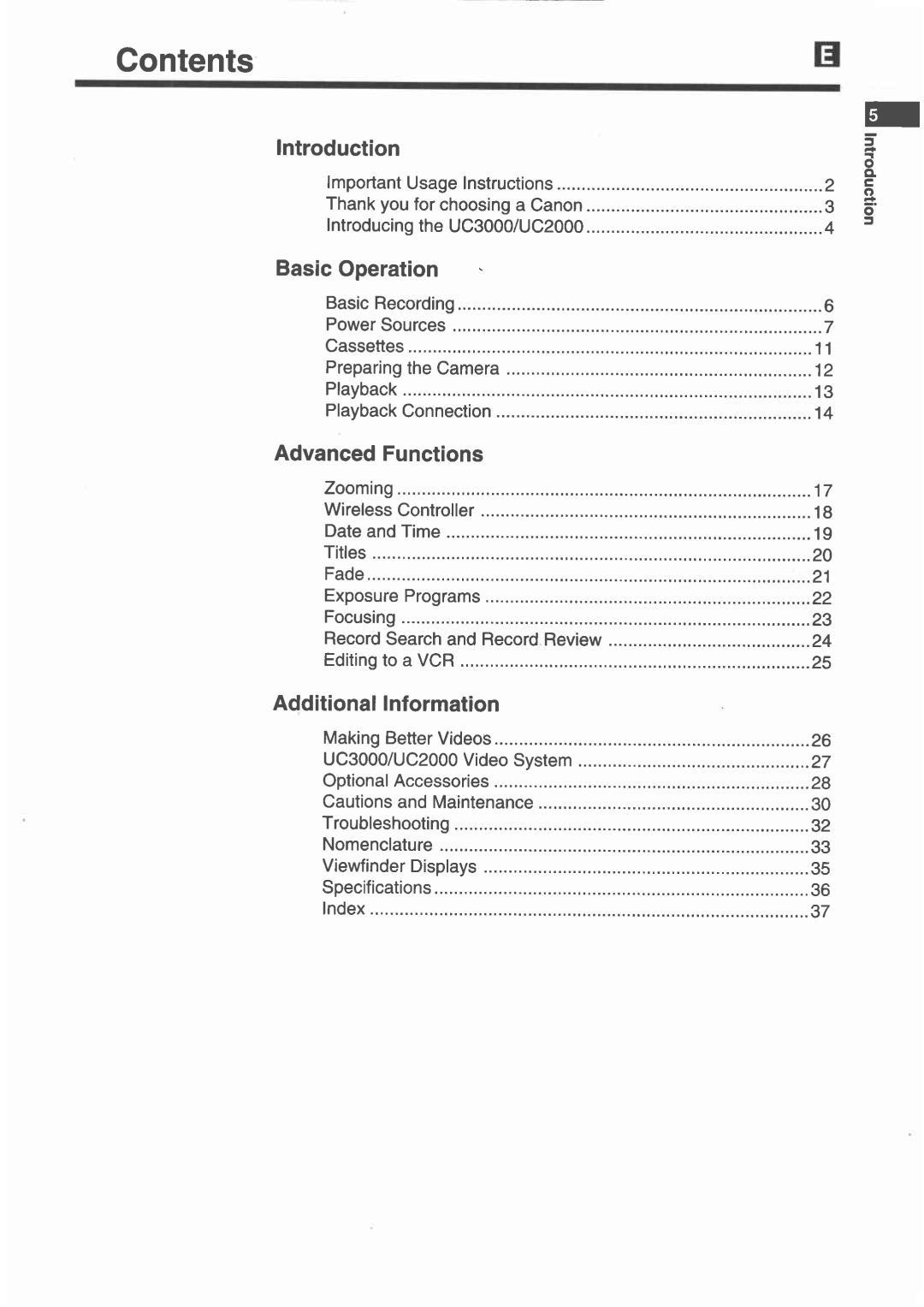 Canon UC 3000, UC 2000 manual 