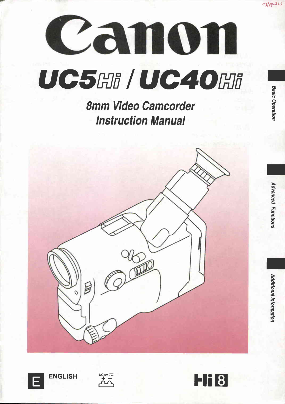 Canon UC 40 Hi, UC 5 Hi manual 