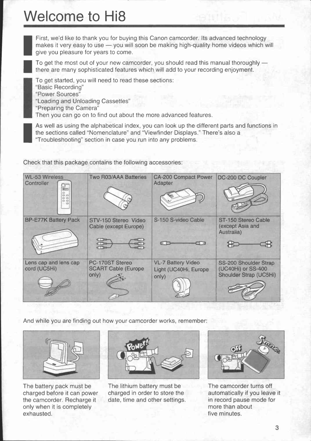 Canon UC 40 Hi, UC 5 Hi manual 