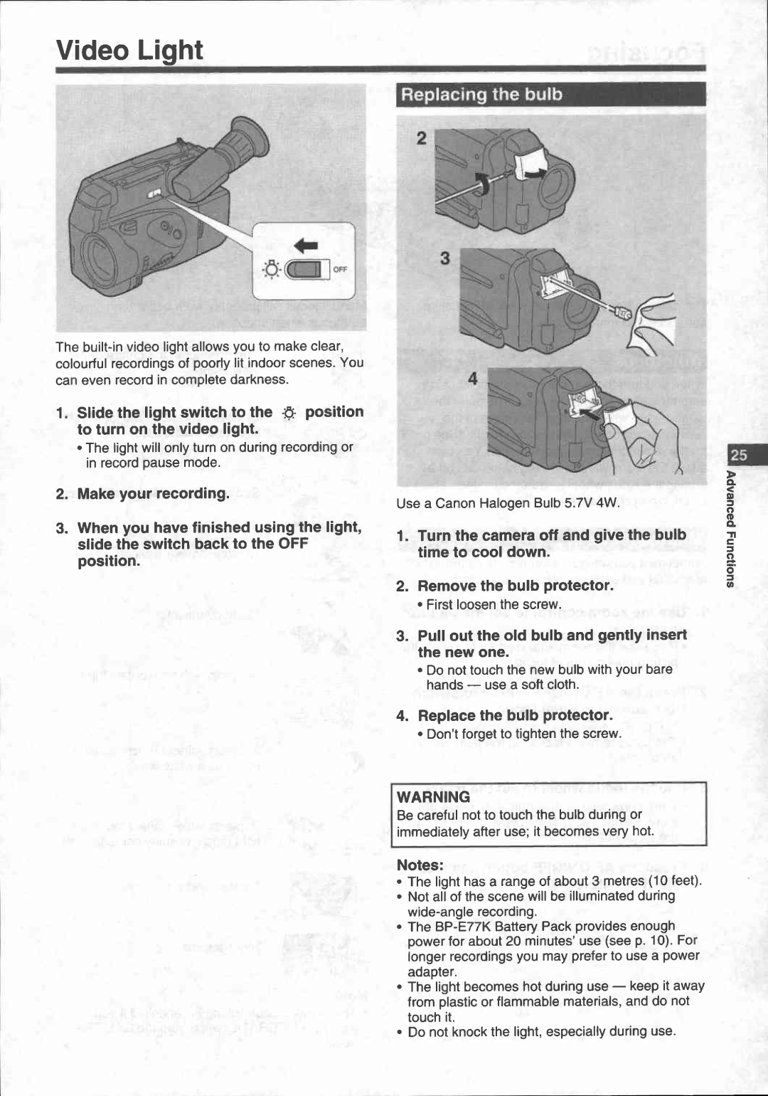 Canon UC 600 manual 