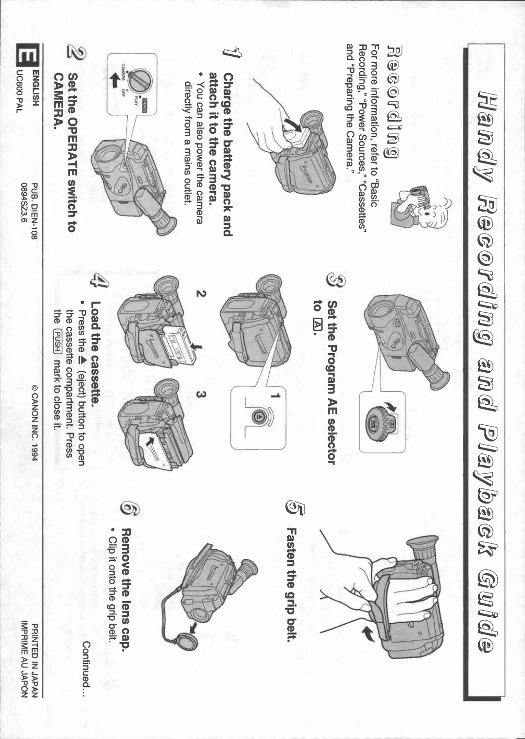 Canon UC 600 manual 