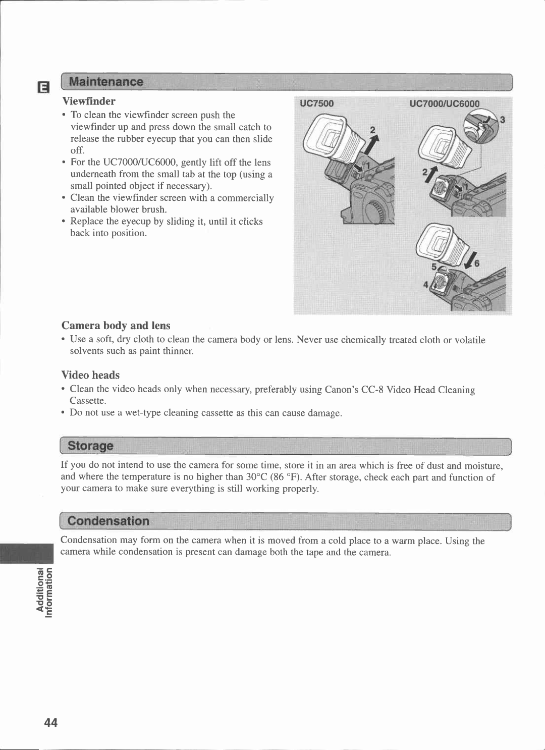 Canon UC 7500, UC 7000, UC 6000 manual 