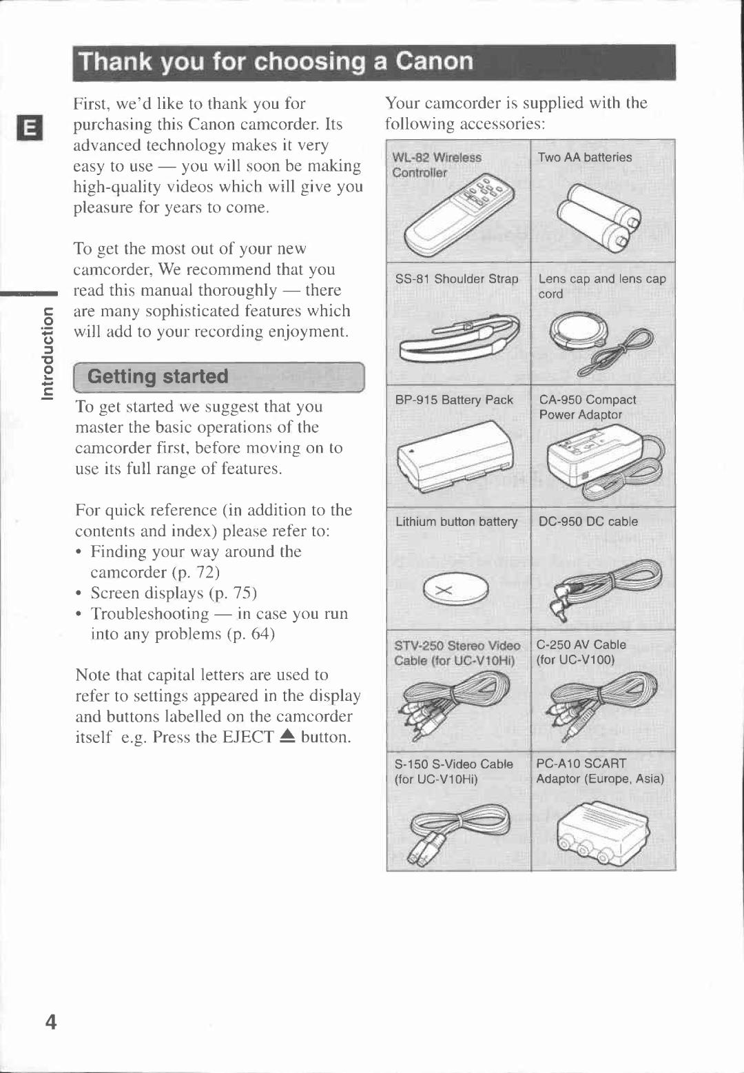 Canon UC-V100, UC-V10HI manual 