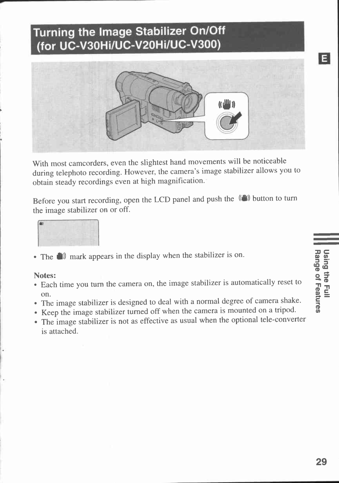 Canon UC-V30, UC-V20, UC V 300, UC V 200 manual 