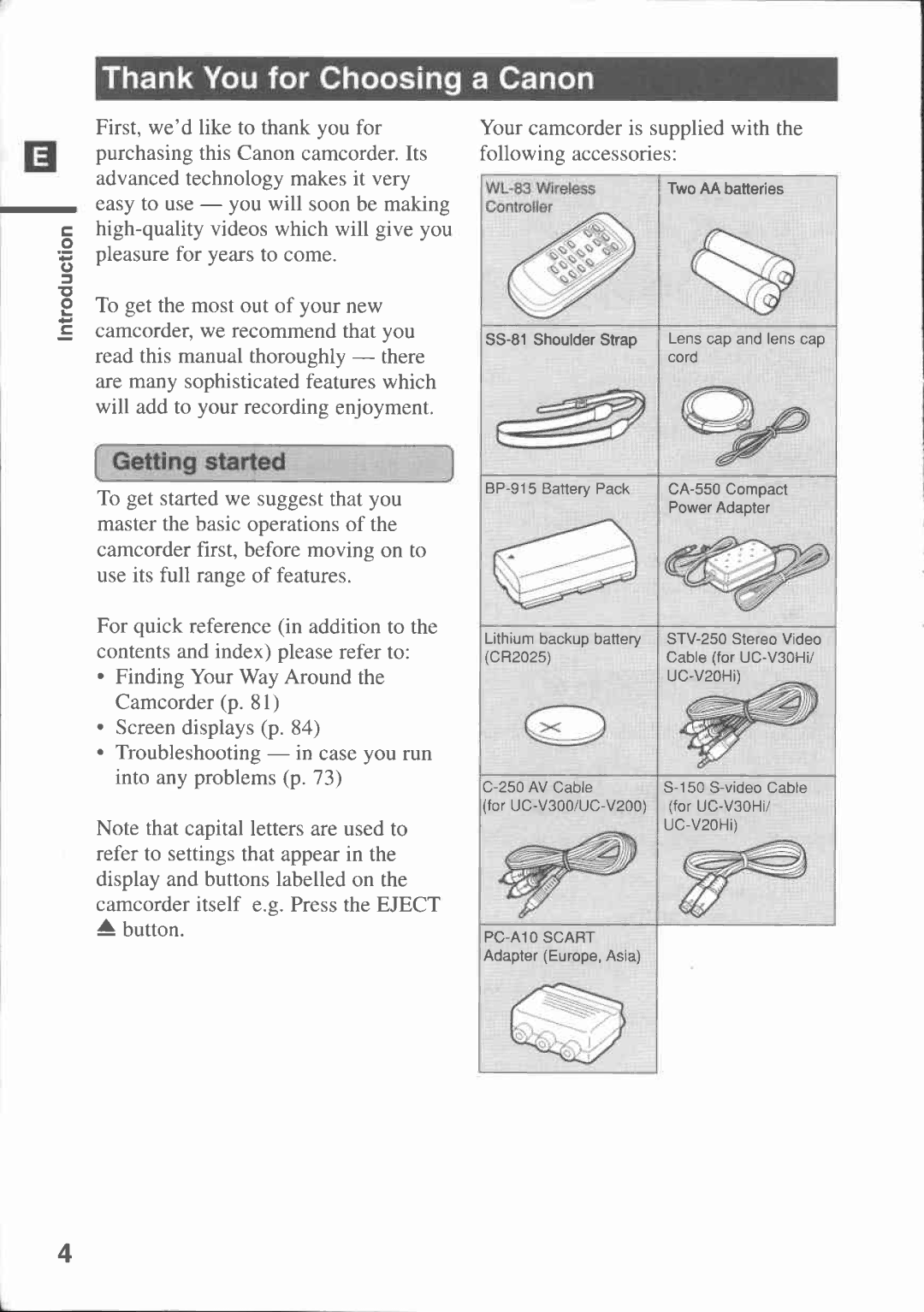 Canon UC-V20, UC-V30, UC V 300, UC V 200 manual 