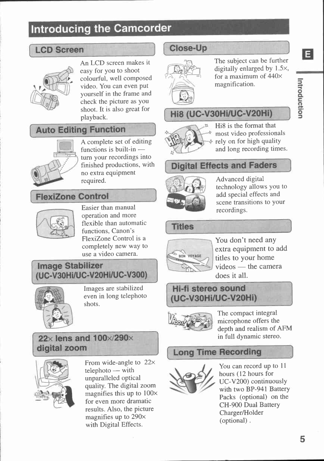 Canon UC-V30, UC-V20, UC V 300, UC V 200 manual 