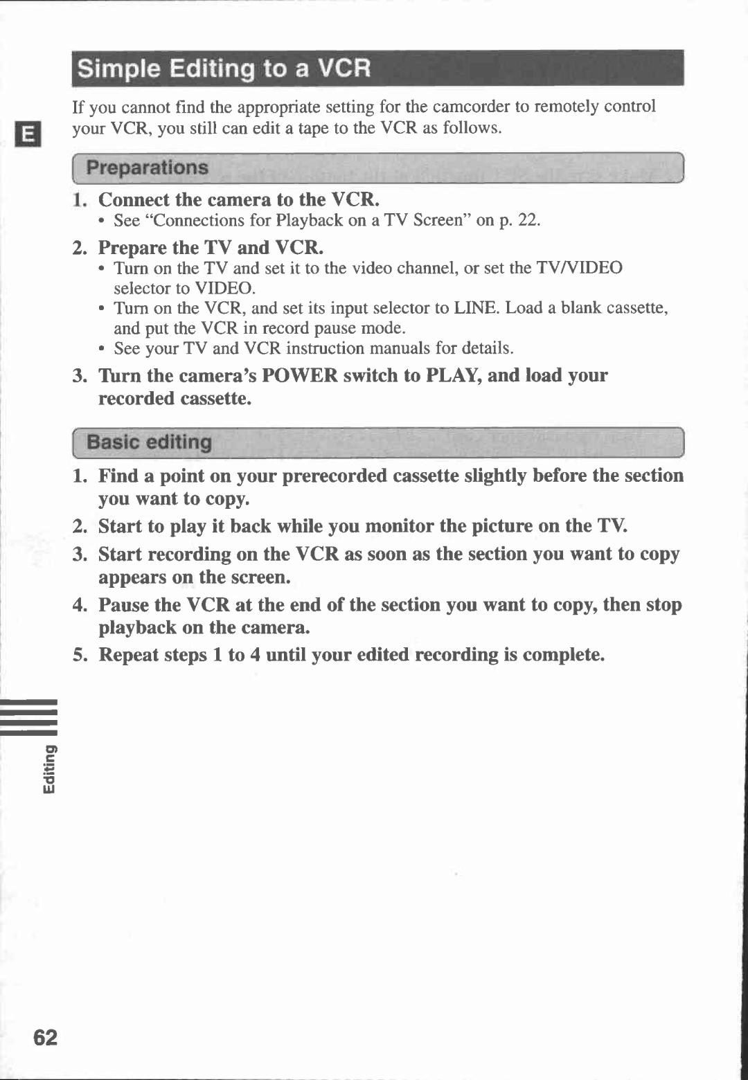 Canon UC V 300, UC-V20, UC-V30, UC V 200 manual 