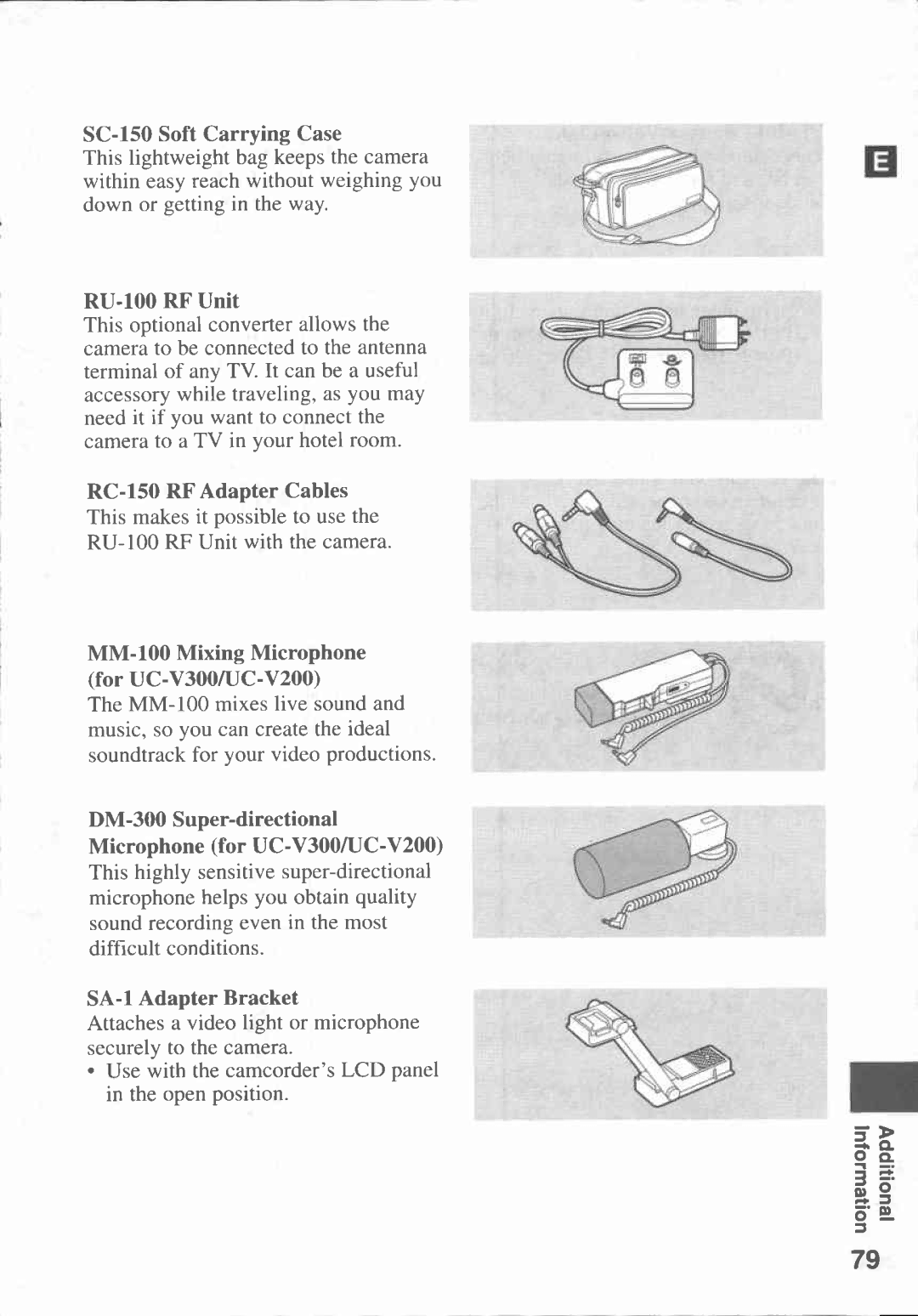 Canon UC V 200, UC-V20, UC-V30, UC V 300 manual 