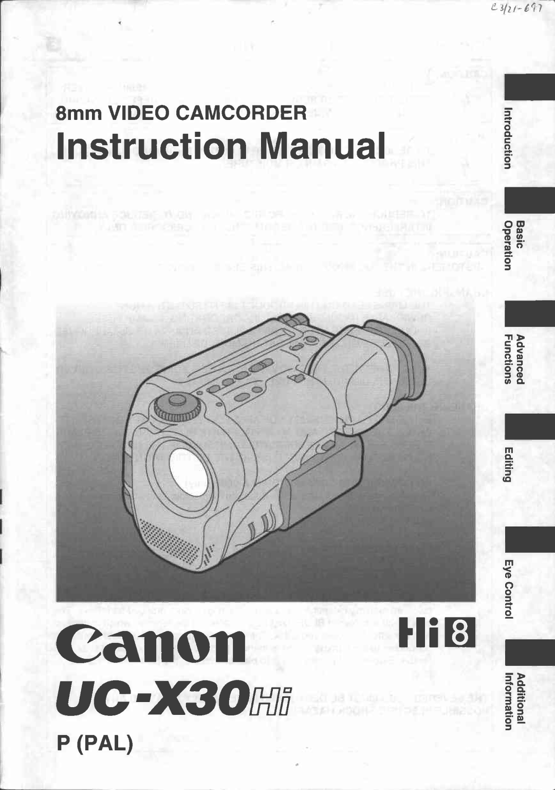 Canon UC X 30 Hi manual 