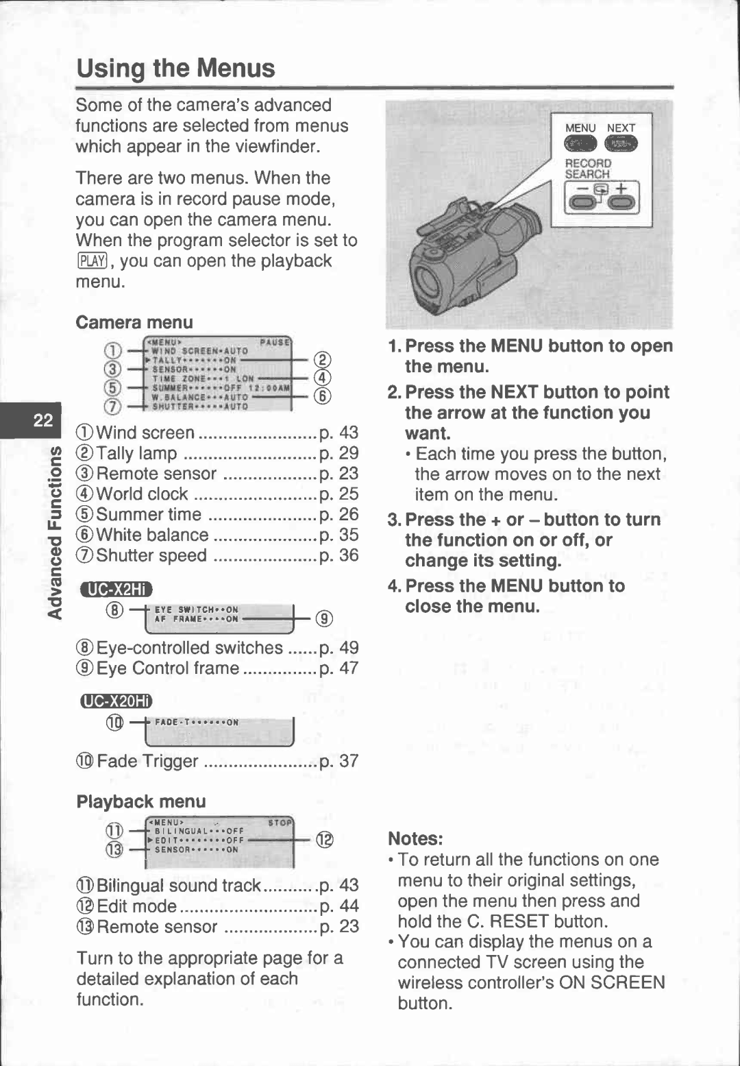 Canon UC-X20 manual 