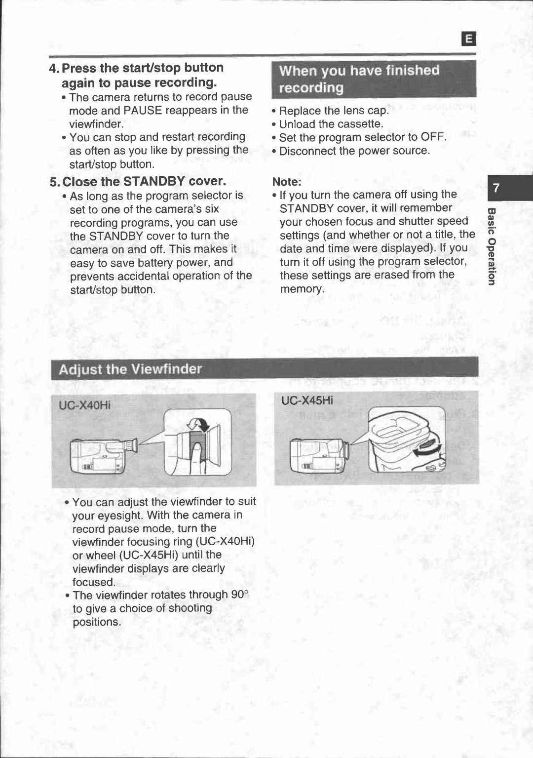 Canon UC-X40, UC-X45 manual 