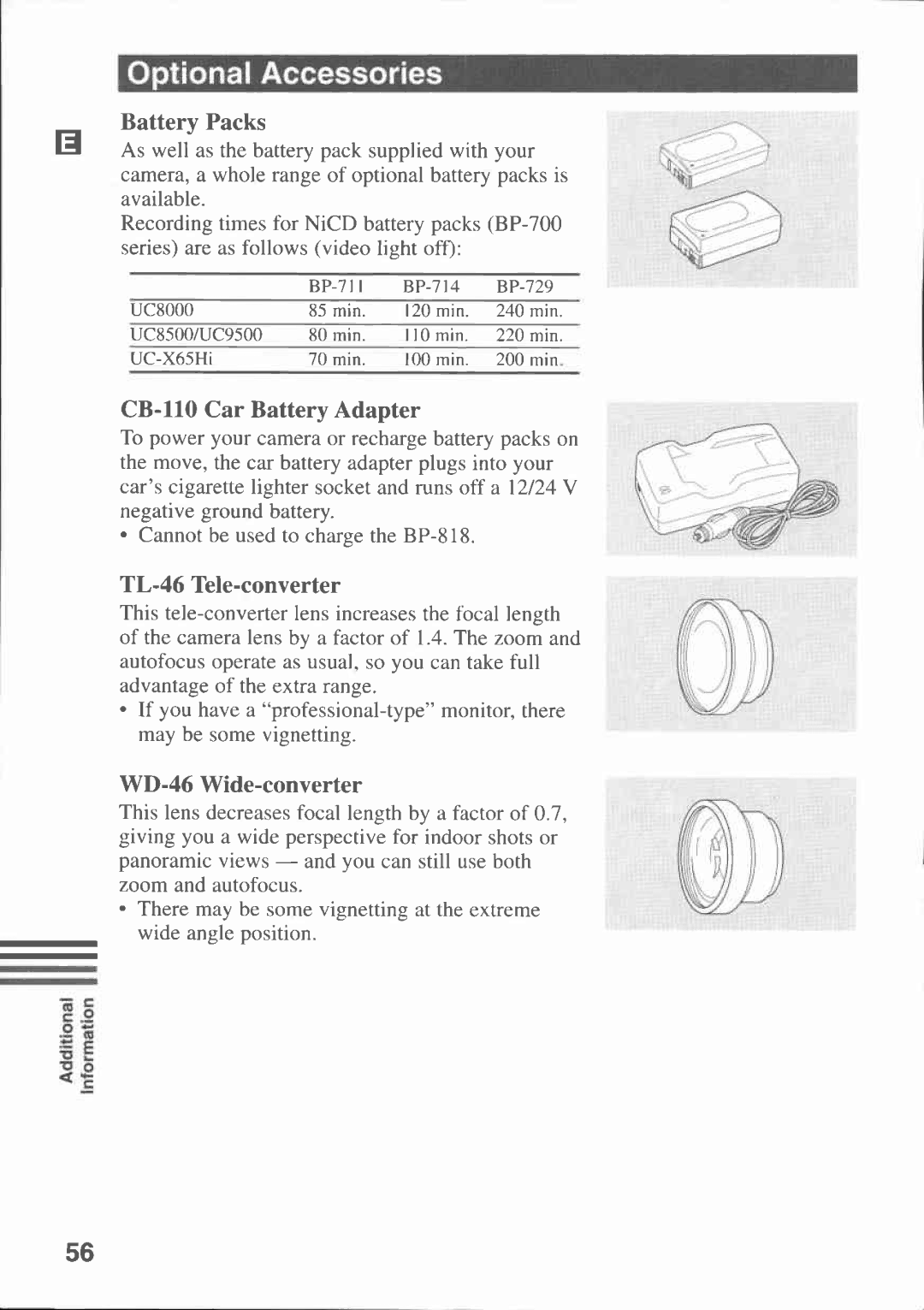 Canon UC8500, UC9500, UC-X65 manual 