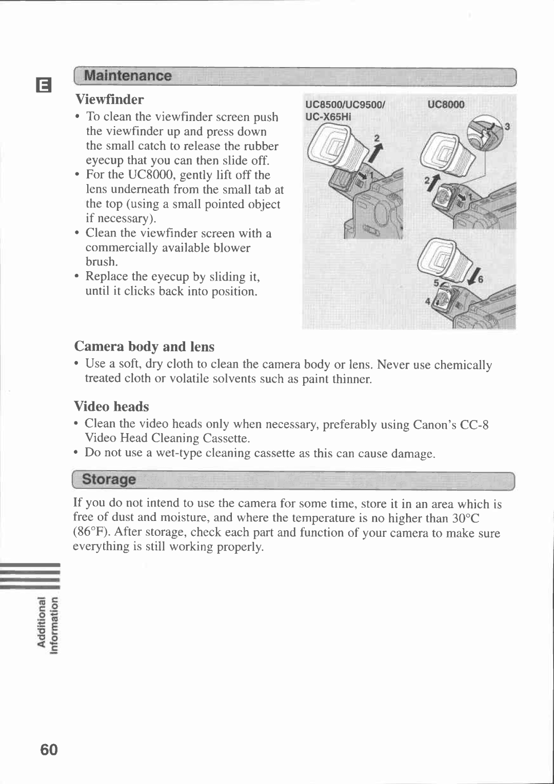 Canon UC9500, UC-X65, UC8500 manual 