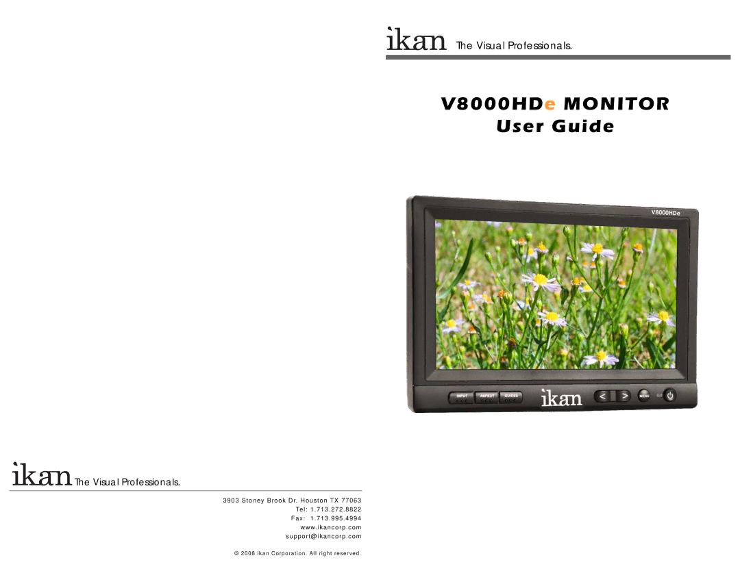 Canon manual V8000HDe Monitor User Guide 