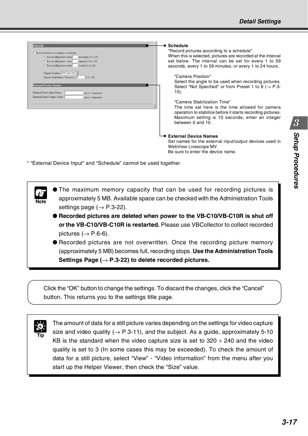 Canon VB-C10R user manual Schedule, External Device Names 