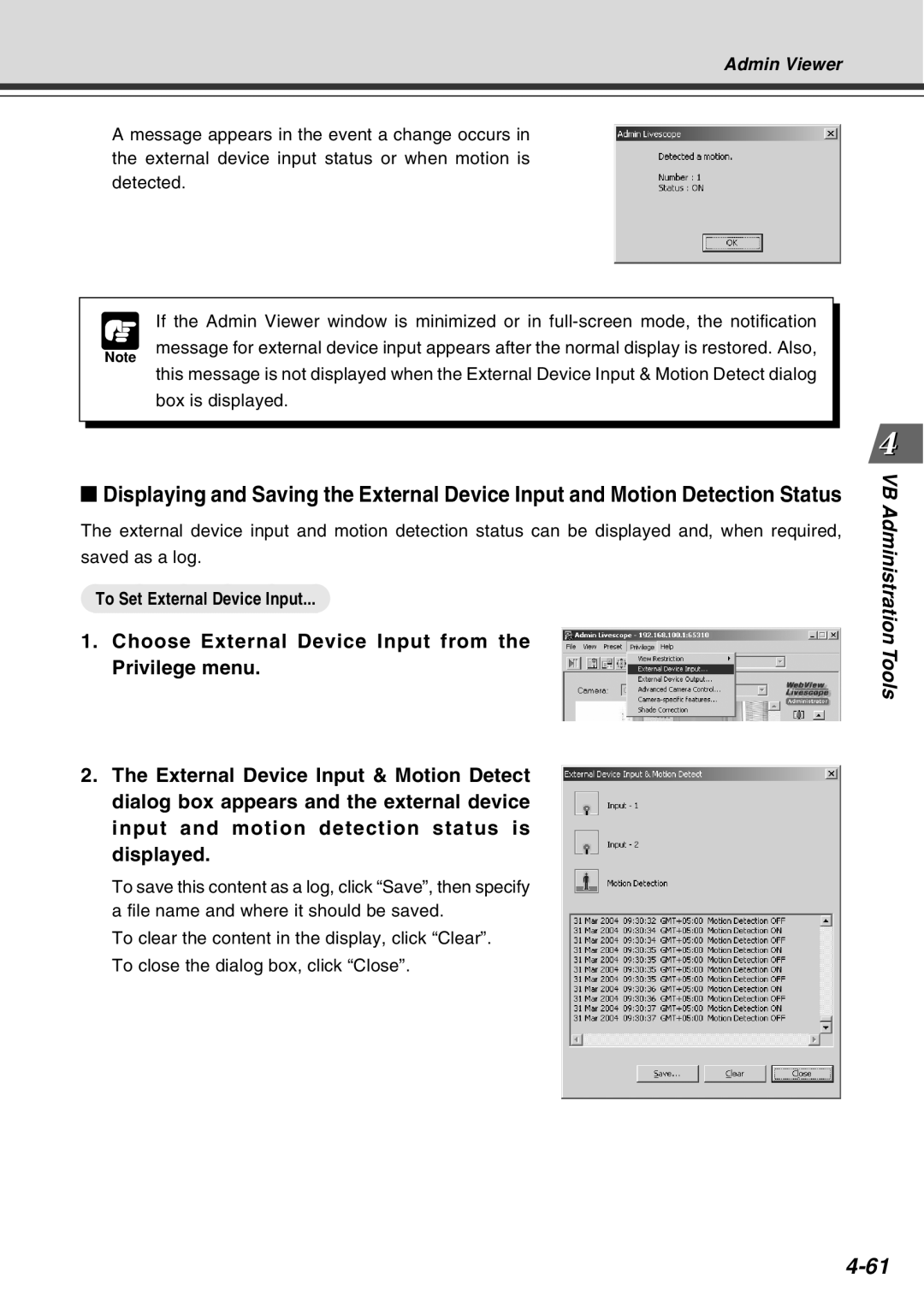 Canon Vb-C50fi user manual To Set External Device Input 