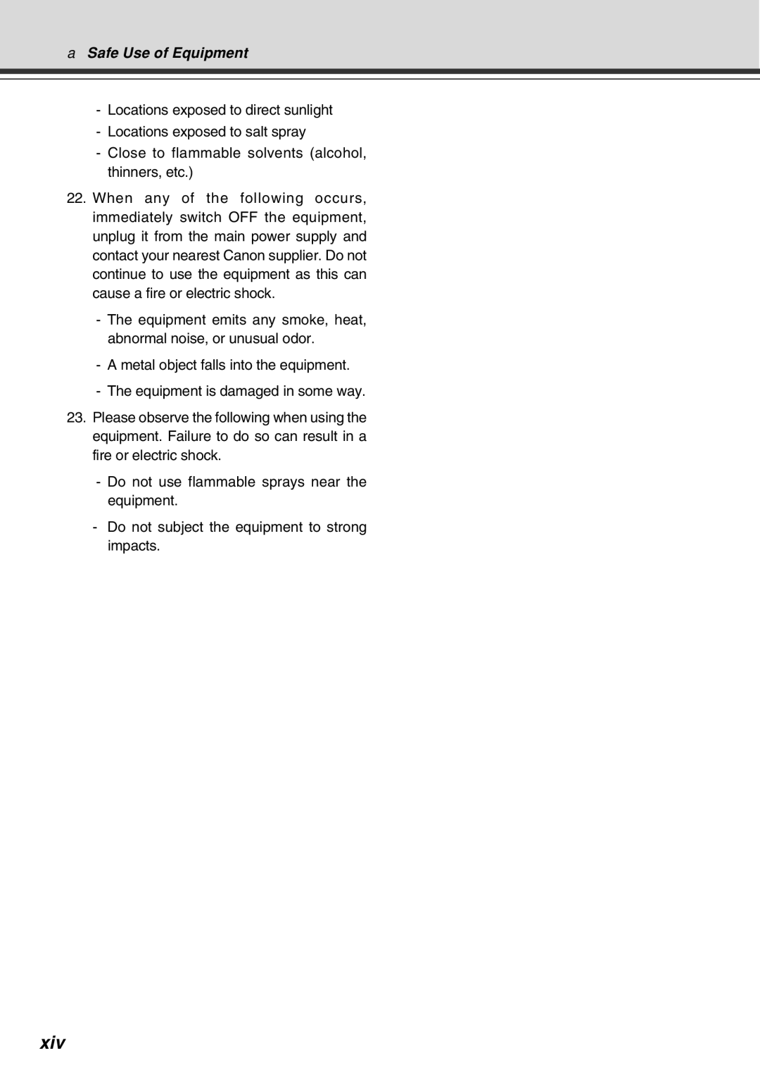 Canon Vb-C50fi user manual Xiv 