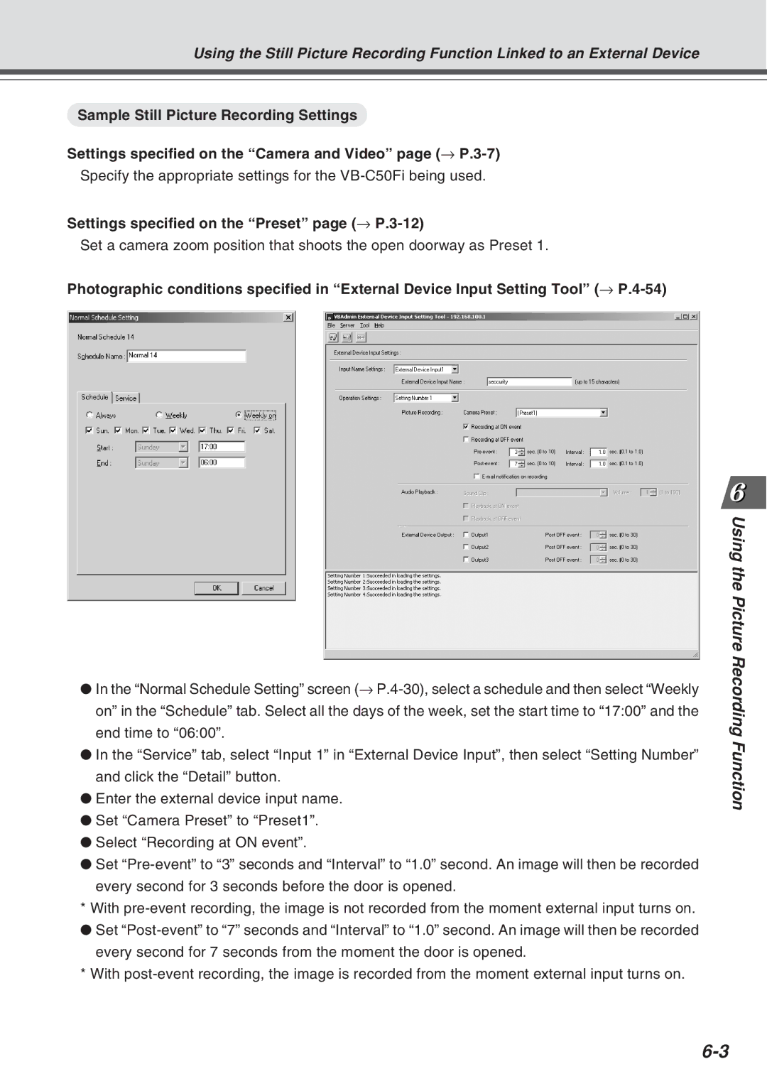 Canon Vb-C50fi user manual Settings specified on the Preset page → P.3-12 