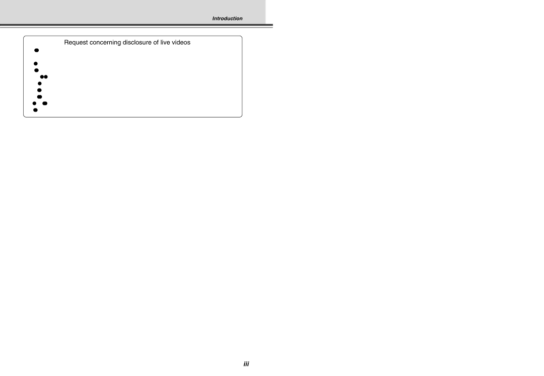 Canon Vb-C50fi user manual Request concerning disclosure of live videos 