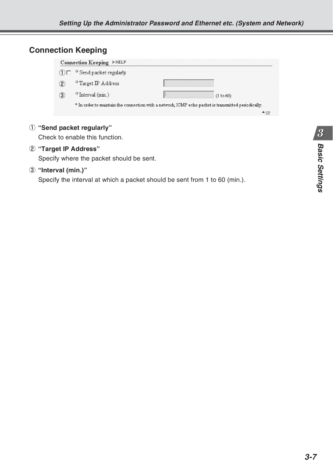 Canon Vb-C50fi user manual Connection Keeping, Interval min 