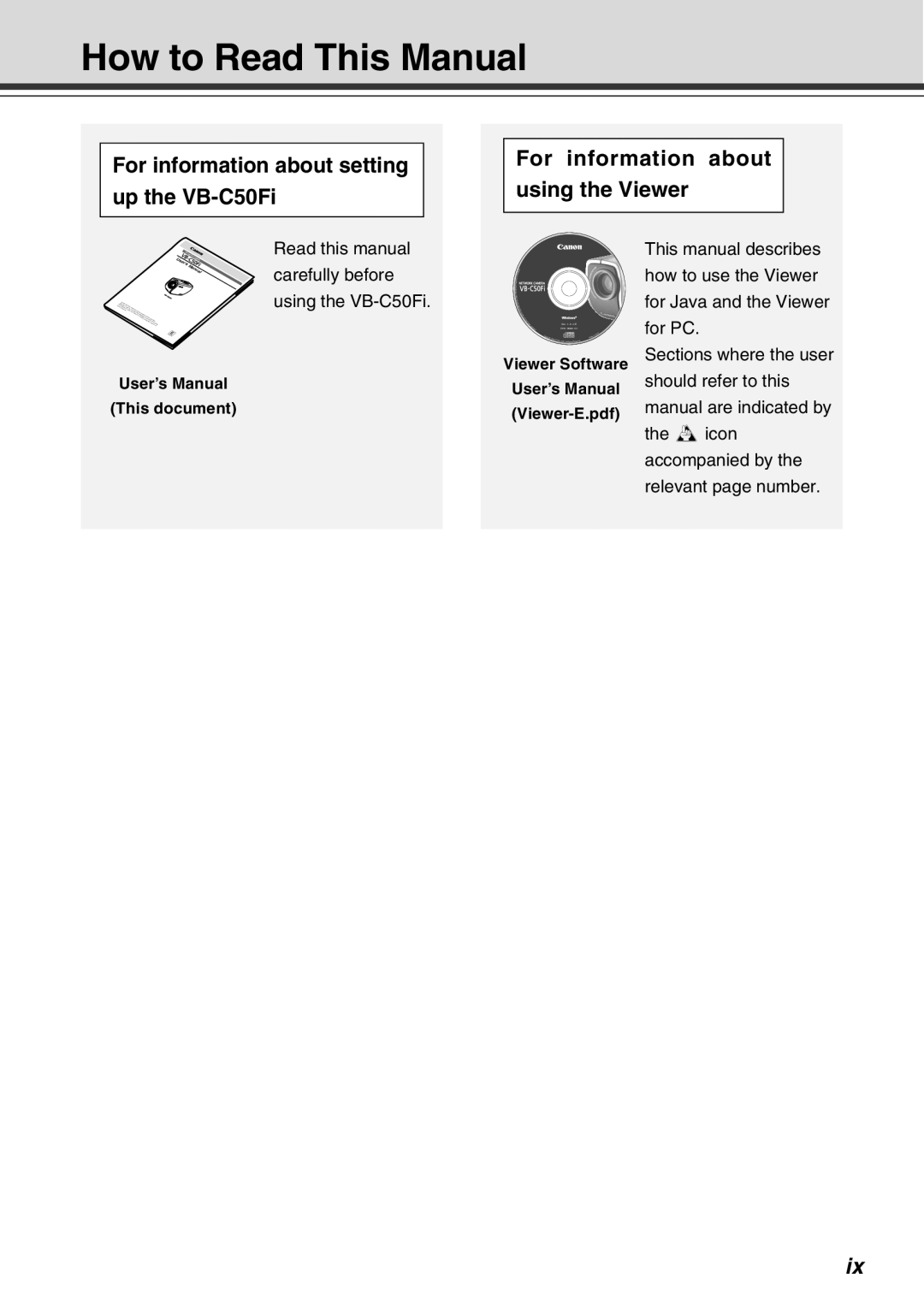 Canon Vb-C50fi user manual How to Read This Manual, For information about setting Up the VB-C50Fi 