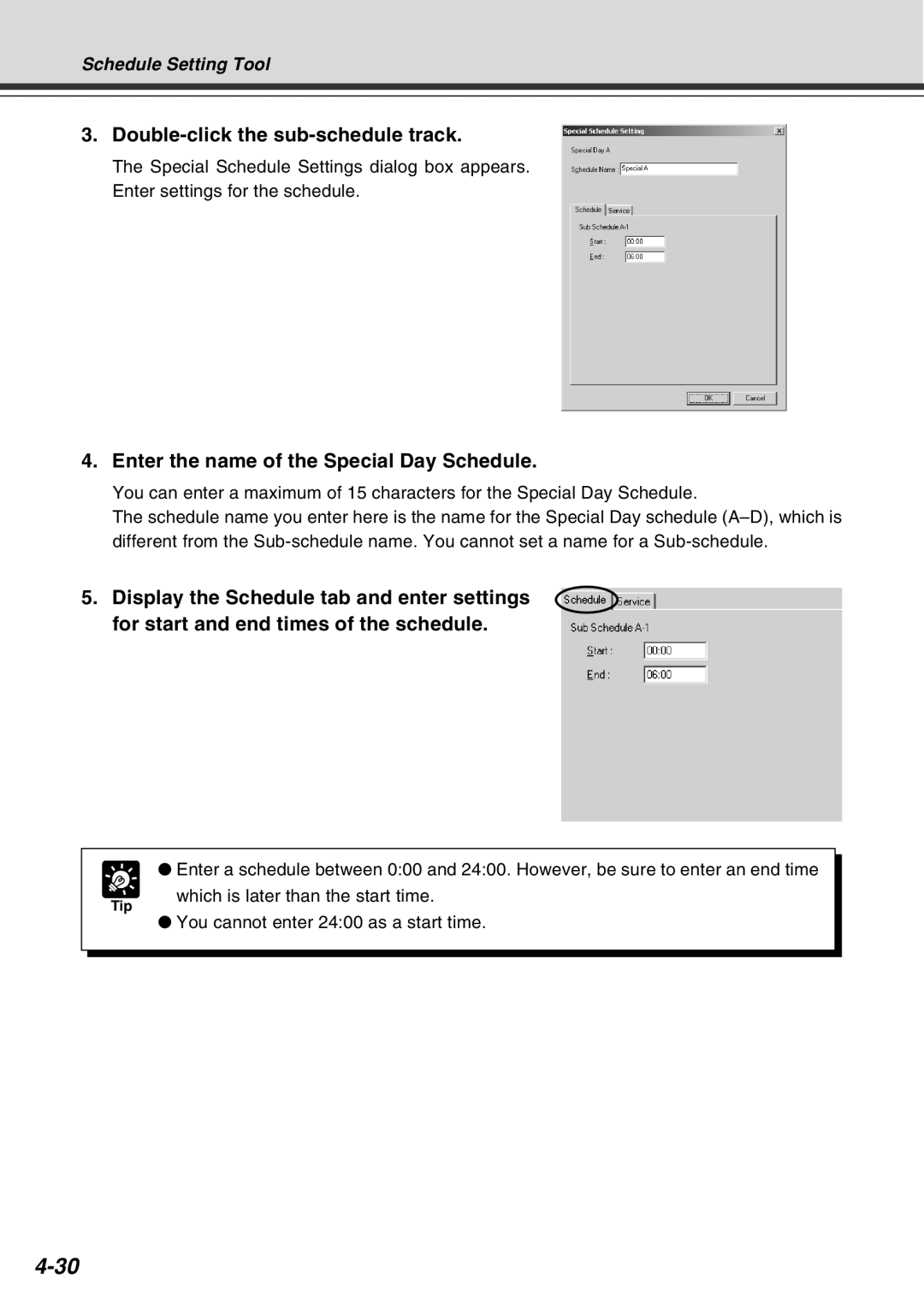 Canon Vb-C50fi user manual Double-click the sub-schedule track, Enter the name of the Special Day Schedule 