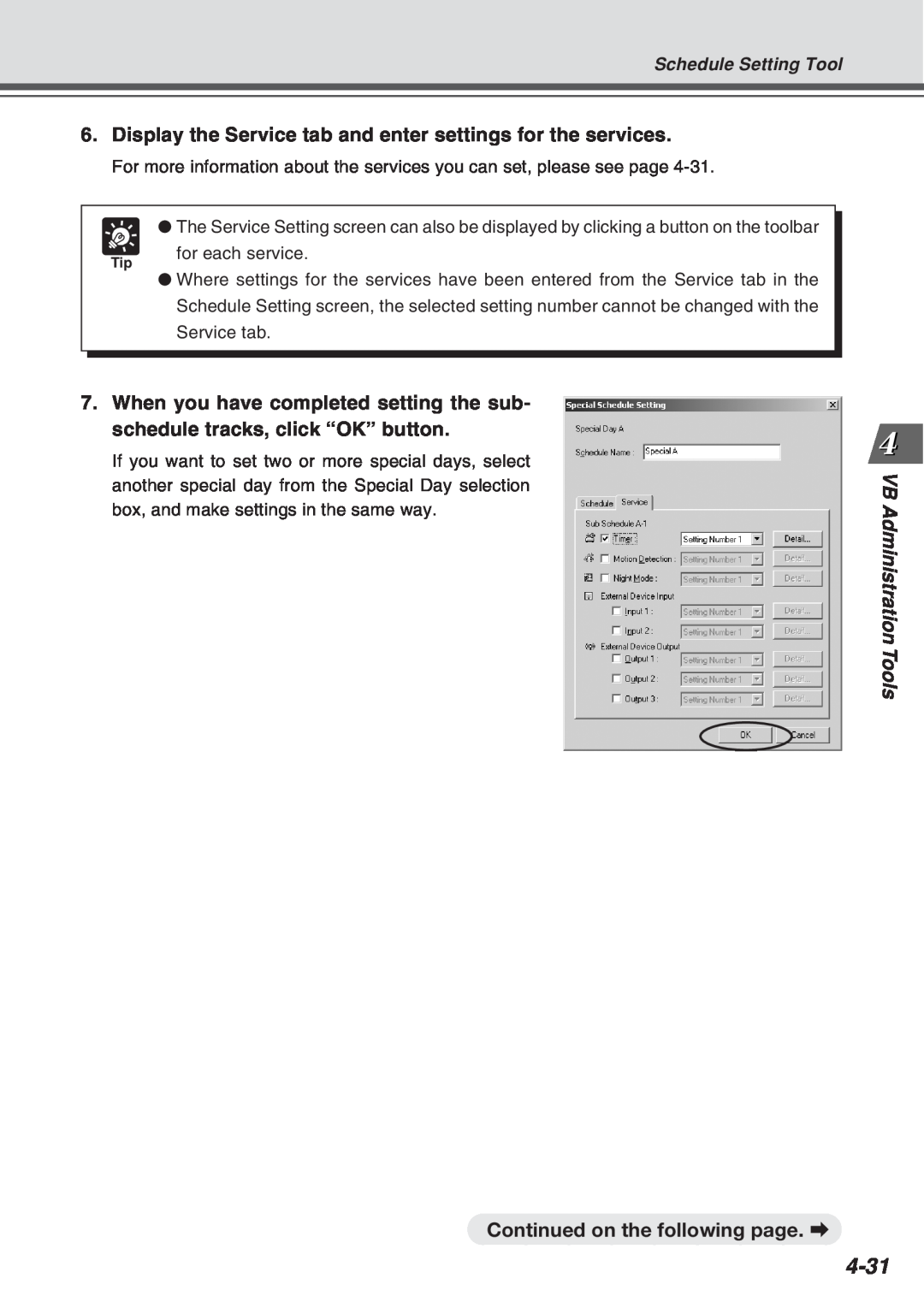 Canon Vb-C50fi user manual 4-31, Continued on the following page. a, VB Administration Tools 