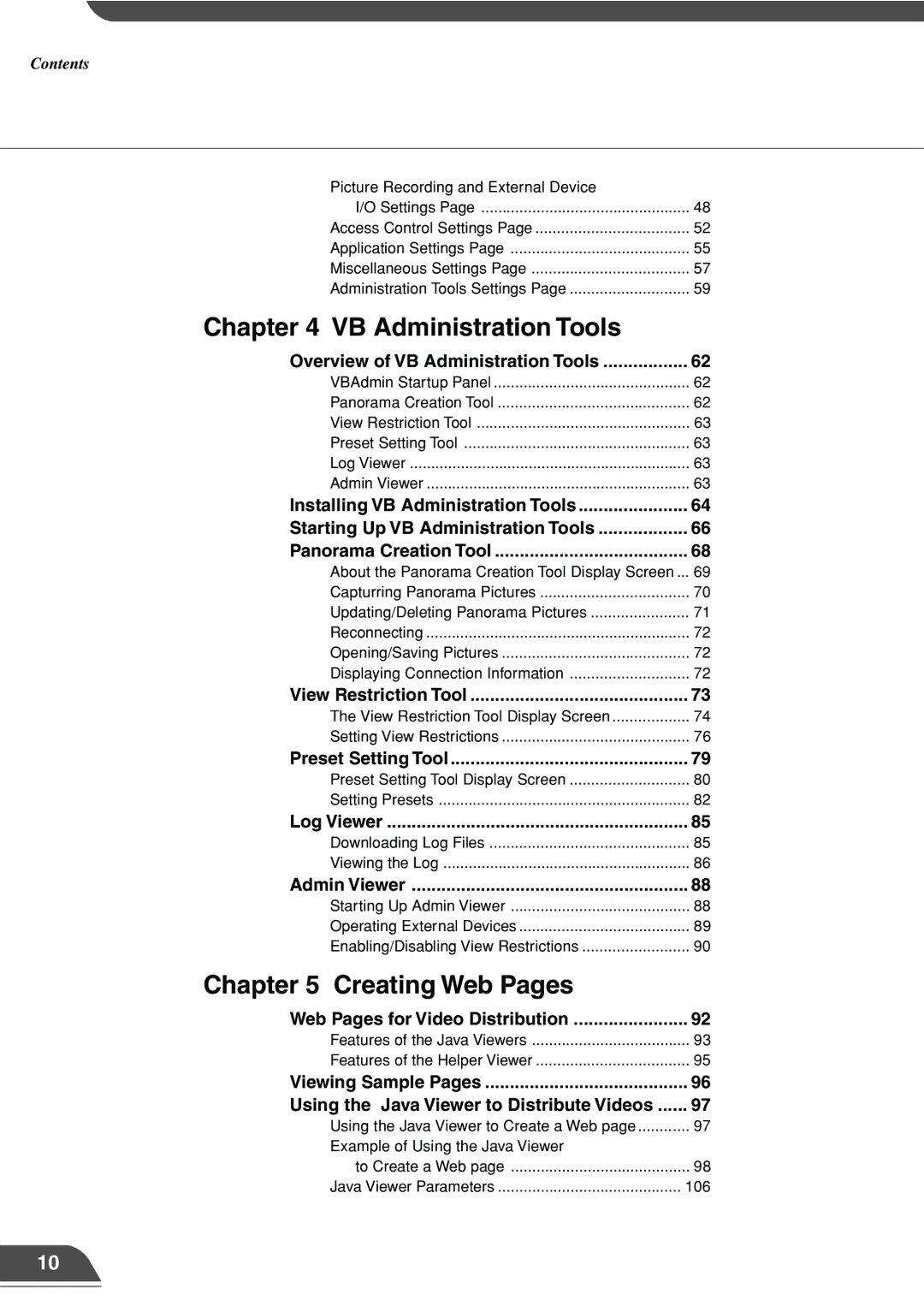 Canon VB101 appendix VB Administration Tools 