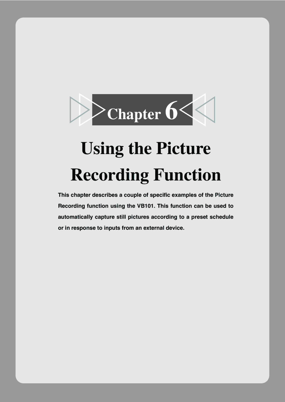 Canon VB101 appendix Using the Picture Recording Function 